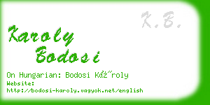 karoly bodosi business card